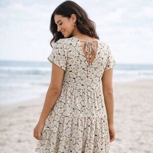 American Eagle Outfitters Cream Floral Mini Dress